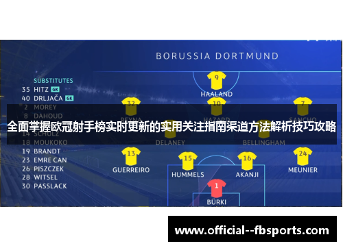 全面掌握欧冠射手榜实时更新的实用关注指南渠道方法解析技巧攻略 全面掌握欧冠射手榜实时更新的实用关注指南渠道方法解析技巧攻略
